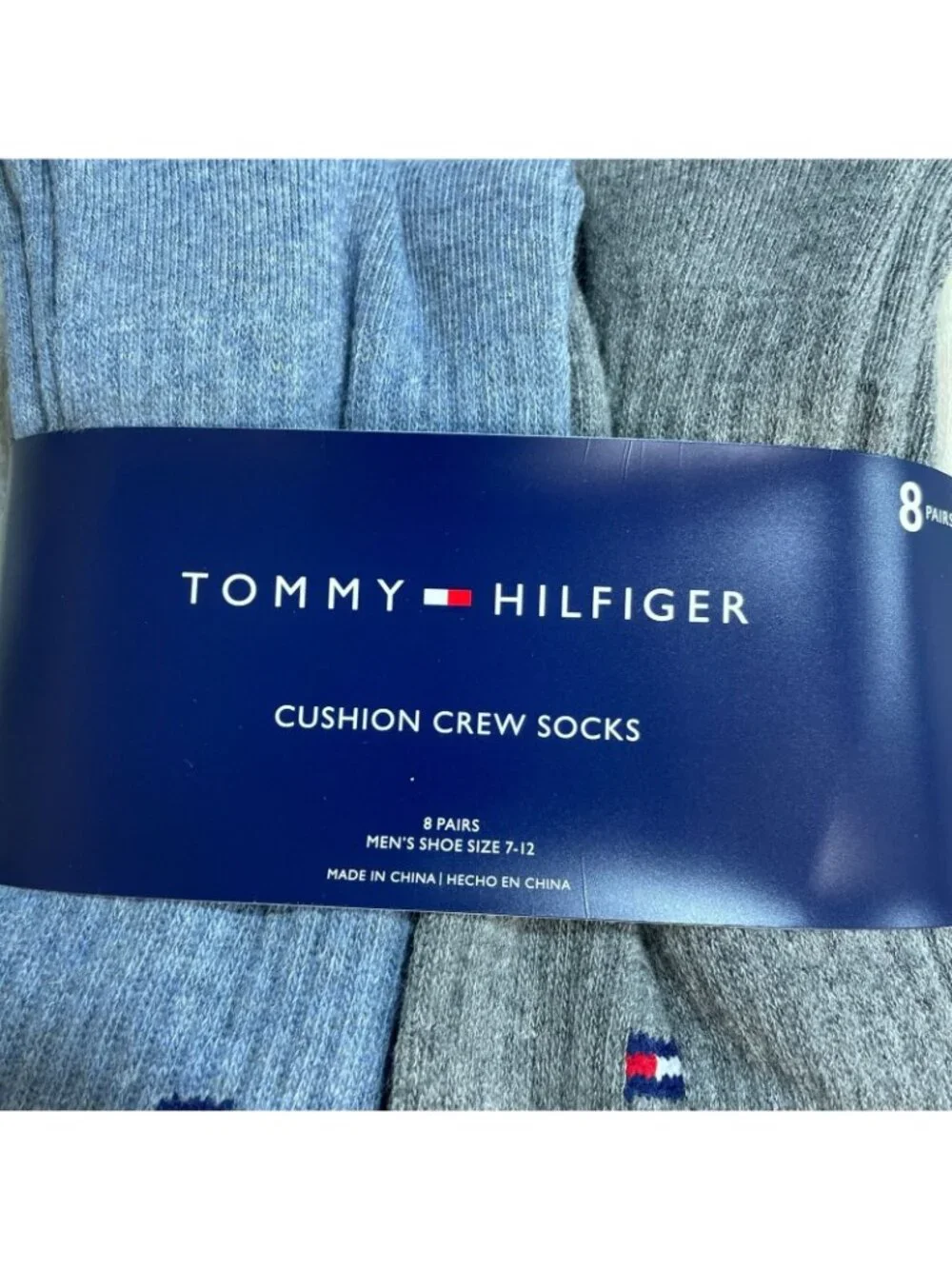 NWT Tommy Hilfiger Men's 7-12 Cushion Crew Socks 8-Pack Assorted Colors